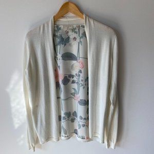 Ted Baker Beige & Flowers Size 8 Cardigan